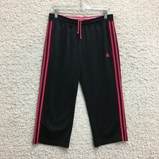 Adidas Track Pants Small Adult Black Climalite Striped Straight Athletic Women S