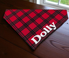 Personalized Dog Bandana Red OVER THE COLLAR Scarf Slide Bandanna Valentines Day