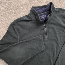 GH Bass Co Men's XL  Zip Fleece Pullover Soft Long Sleeve Dark Green