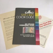 DMC Embroidery Floss Stitcher's Color Guide 360 6-Strand Samples Vintage 4th Ed