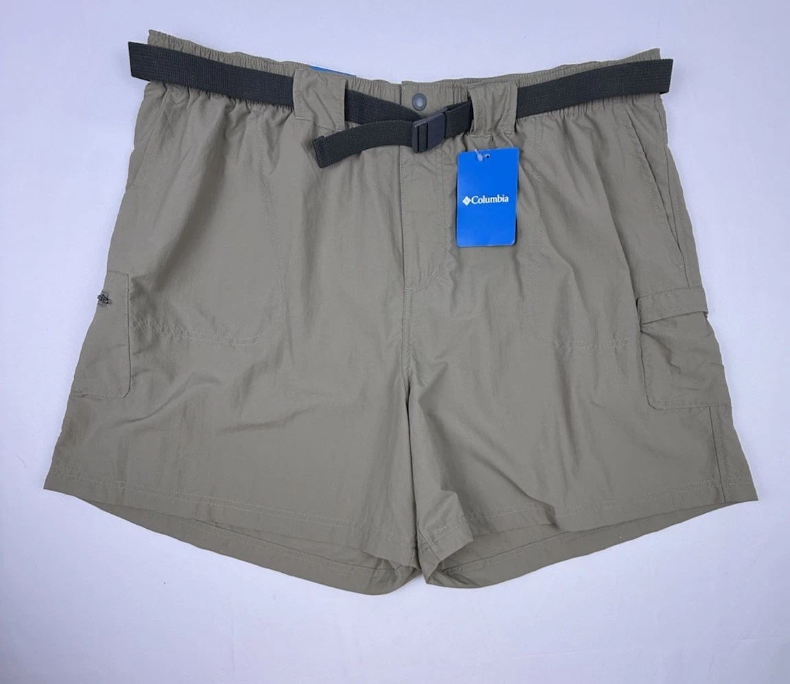 Columbia Men’s Shorts 2X Regular Fit Belted Khaki Nylon Outdoor Hiking New