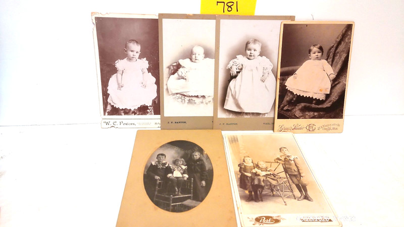 Lot Of 6 Vintage antique cabinet card photographs 1800 - 1900s 4 1/4” X 6 1/2”