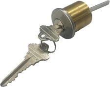 Key4less Rim Cylinder SC1 Keyway Satin Chrome Exit Device Panic Bar...