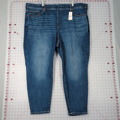 Lane Bryant Tighter Tummy Pull On Jegging Jeans High Rise Blue 24S Short