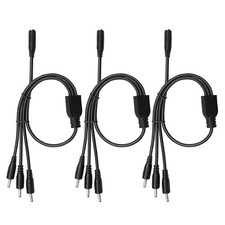 DC3.5 x 1.35mm 12V DC Cable Splitter 1 Female to 3 Male Y-Splitter 3-Pack