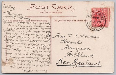NEUSEELAND Postkarte verschickt nach Kaiwaka, Mangawai gestempelt 1907