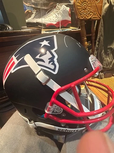 Tom Brady Signed Patriots Full Size Black Replica Helmet Authentic Tri Star