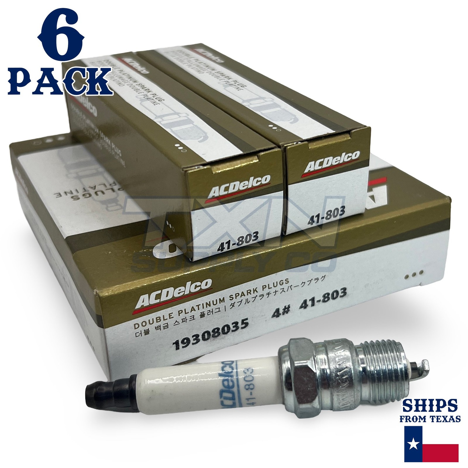 1990-1995 GMC G3500 4.3L ACDelco Double Platinum Spark Plugs - 6 Pack