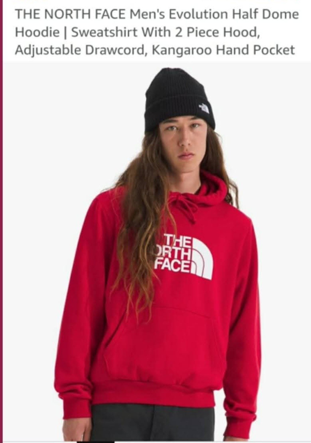 The North Face Evolution Half Dome Red Fleece Hoodie Men Hoo