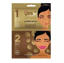 Yes To Coconut Hydrate & Restore 2-Step Lip Kit Exfoliating Lip Scrub & Lip Mask
