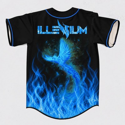 NEW! Illenium blue flames rave Baseball Jersey for EDM Festivals Gift - All Size