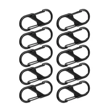 10 Pcs S Shaped Carabiner Metal Double Hooks Carabiner Keychain Small Spring Cli