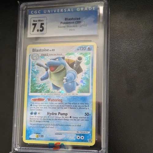 Blastoise Holo 2/132 - 2007 Secret Wonders - CGC 7.5 (Old Label) Swirl