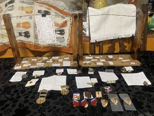 VINTAGE GROUP LOT MILITARY FRATERNITY MEDICAL POLITICAL PLUS MORE PINS TAC CHARM