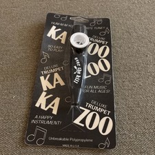 Vintage Kazoo Musical Hum-m Tune Black  White Deluxe Trumpet. USA. Unbreakable 