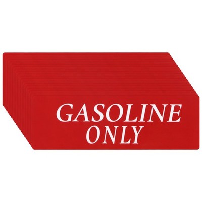 20-Pack Gasoline Only Sticker, 6×2'' Gas Labels for Gas Caps [Red and White]