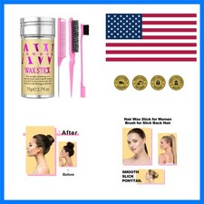 Slick Back Hair Styling Kit for Hair: 4Pcs Wax Stick, Edge Control Brush, Rat...