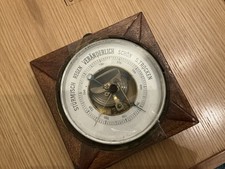 Antique German Aneroid Barometer Wooden Case Vintage Wall Barometer