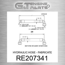 Re207341 Hydraulic Hose - Fabricate Fits John Deere (surplus Open Box)