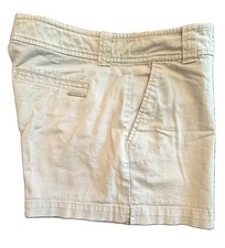 New York and Company Mid Rise Chino Shorts Women's 8 Khaki Pockets