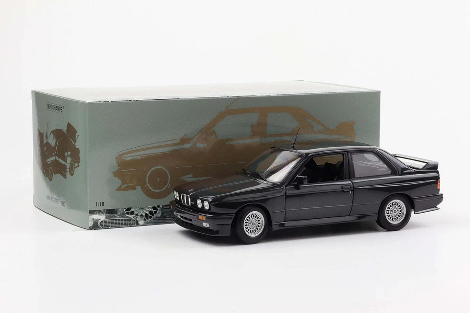 1:18 Minichamps BMW M3 E30 Street Evo 1989 nero metallizzato apertura completa - Immagine 3 di 4