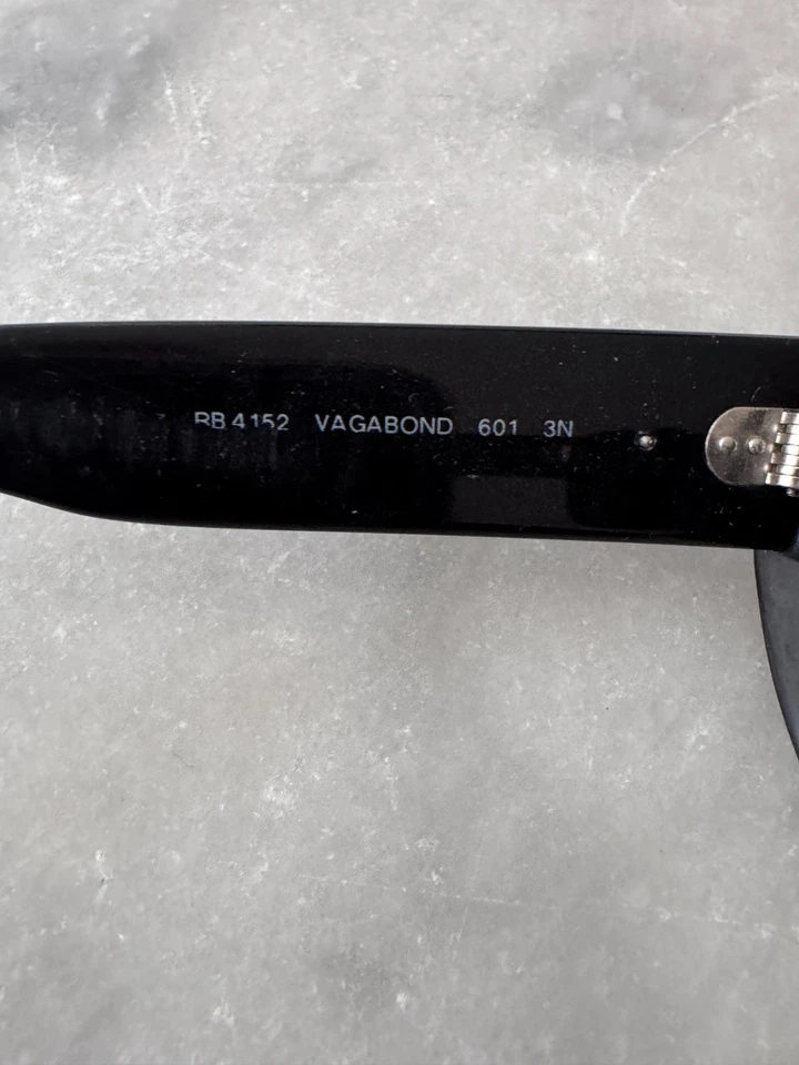 Lunettes De Soleil Vintage Ray Ban RB 4152 601 Noir Argent Ovales - Photo 4/4