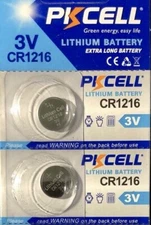 CR1216 PKCELL / 1216 ECR1216 3V BUTTON COIN CELL (2 BATTERIES) USA Seller
