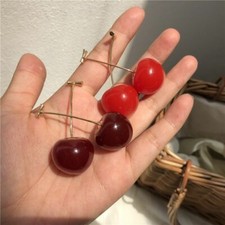 Women Drop Earrings Cherry Shaped Sweet Girls Cute Brincos Line Pendientes Gift