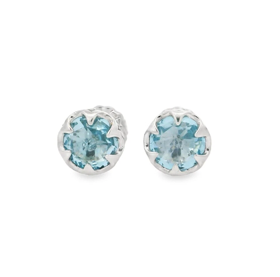 Tacori Blue Topaz Silver Stud Earrings - Image 3 of 4