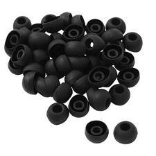 25 Pairs Premium Ear Tips Silicone Replacement Earbud Earbuds Black