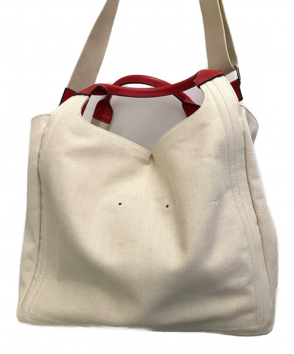 VALENTINO GARAVANI☆間税込Atelier 04 キャンバス トートバッグ Valentino Garavani Atelier 04 Tote Shoulder Bag Ivory Red