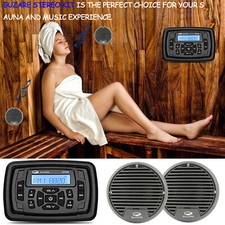 Bluetooth Outdoor Waterproof Stereo Speaker System for Sauna Barrel Tub Garden