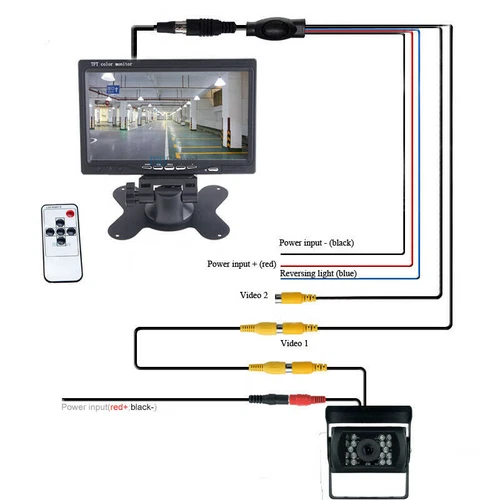 7" Backup Camera and Monitor Kit System Reverse Parking For Truck RV Caravan Bus - Picture 2 of 14