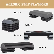 Exercise Aerobic Stepper Fitness Step Platform for Sports 16''/28"/31"/43" 