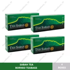 4 Boxes (100 TEABAGS) SABAH TEA BORNEO TEABAGS Halal Certifed