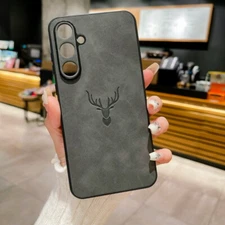 For Samsung S25 Ultra S24 S23 A55 A15 A35 Deer Leather TPU Shockproof Case Cover