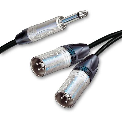 Neutrik Mono Klinke Split auf 2 Dual Stecker XLR Kabel. Splitter Vervielfältiger Leitung 1m 2m