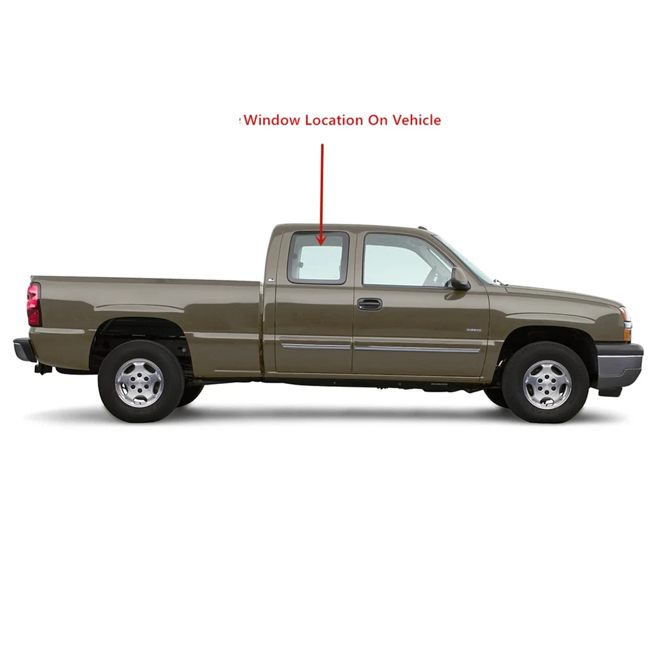 1999-2006 GMC Sierra 2 Door Extended Passenger/Right Side Quarter Window Glass Foto 3 de 4