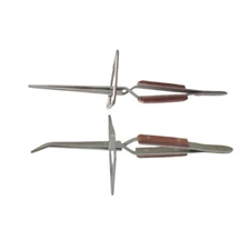 Set-2 Fiber Grip Tweezers Third Hand Type Tweezer Stand Up Frame Base Crosslock