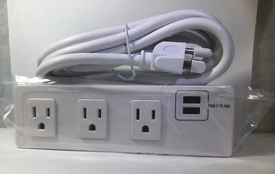 Symmetry CURRENT-10- (WHITE) Desktop Outlet Power Module/Charger 3 Outlets 2 USB