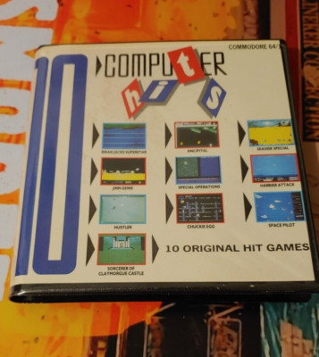10 Computer Hits (Beau Jolly 1985) Commodore 64 (2 Tapes, Manual, Box) 8-bit