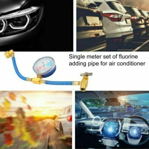 Car AC Air Conditioning R134A Refrigerant Recharge Hose w/ Pressure Gauge DE - Bild 7 von 21