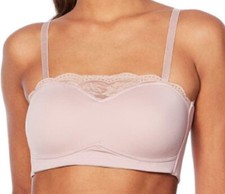 Rhonda Shear Strapless Lace Insert Bra Blush 634-005 , Size Large