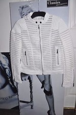 Women Biker Jacket/coat "queen Hearts Paris" White,stretch,slim Fit,mesh L-m Siz