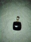 inlaid onyx silver pendant — photo 1