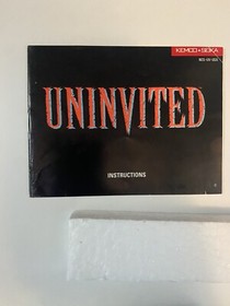AUTHENTIC UNINVITED (NINTENDO NES 1991) CARTRIDGE BOX INSTRUCTIONS SLEEVE TESTED