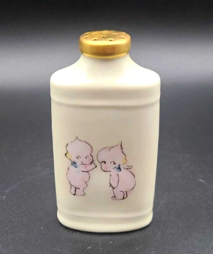 Vintage Kewpie Talc Baby Powder Porcelain Bottle Made in Japan