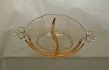 Fostoria Lafayette Mayonnaise Bowl 2440 Divided Pink Pressed Oval Handles USA