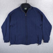 Aran Woollen Mills Cable Knit Thick Lined Wool Grandpa Fisherman Sweater Mens XL