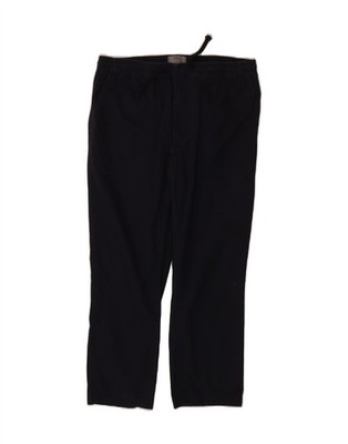 MARKS & SPENCER Mens Regular Chino Trousers W33 L26 Navy Blue Cotton DN02